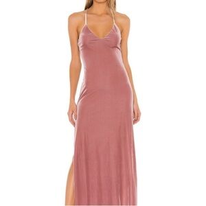 NBD Lauren Bodycon Maxi in Velvet Mauve Rose Size Small NWT